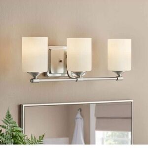 New Hampton Bay Darlington Brushed Nickel 3-Light Bathroom Vanity Light